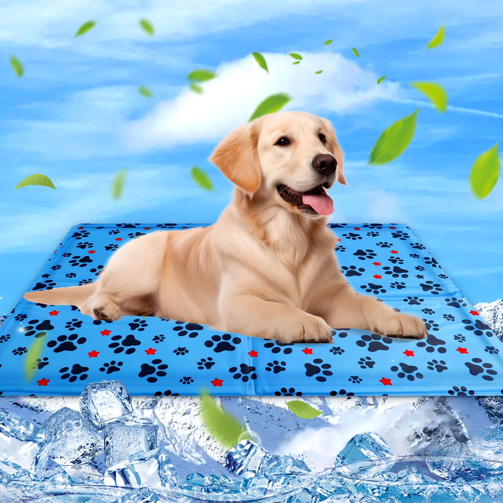 Tapis Rafraichissant Chien & Chat, 60×50cm Coussin Rafraichissant pour Chien, Tapis Refrigerant pour Animaux, Étanche et Facile à Nettoyer, Convient aux Petits et Grands Chien de Compagnie
