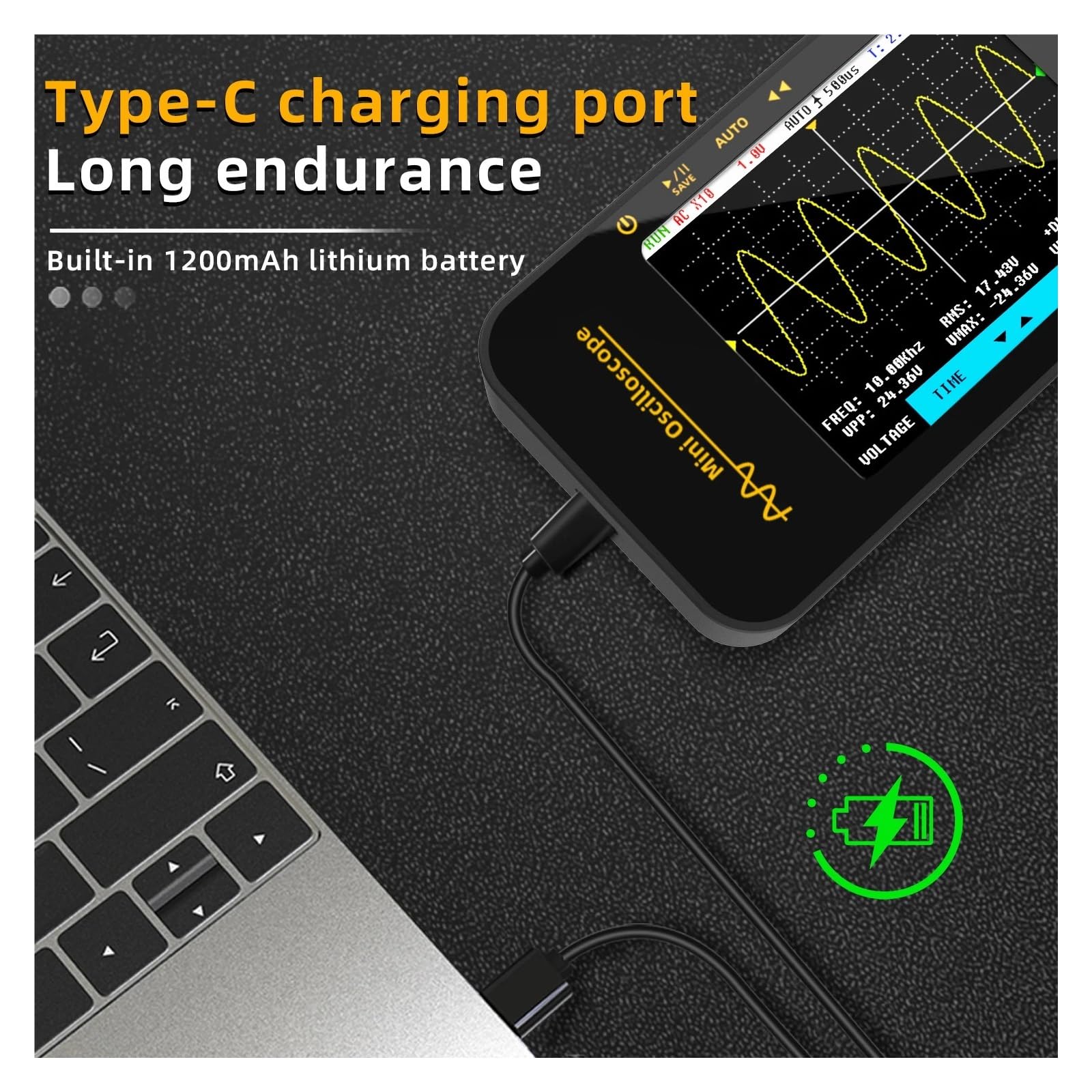 NUEVOS osciloscopios digitales portátiles OT3, frecuencia de muestreo 48 bits, ancho banda analógico 10 MH/z, compatibilidad con actualización firmware y almacenamiento formas onda(OT3 Oscilloprobe)