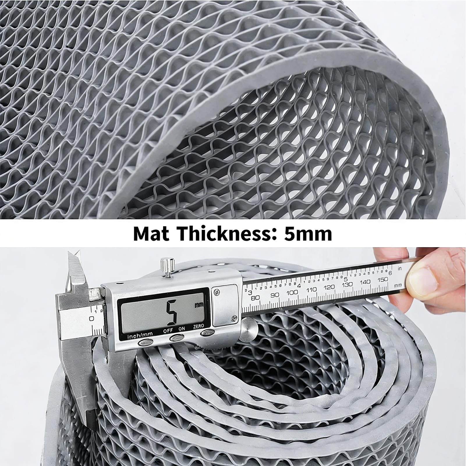 Tappetino drenante Antiscivolo in PVC Resistente per Piscina, Cucina, Bagno e Officina - 1,2 m di Larghezza, 5 mm di Spessore, Lunghezze opzionali