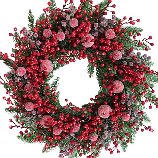 24 Inch Red Berry Christmas Wreath