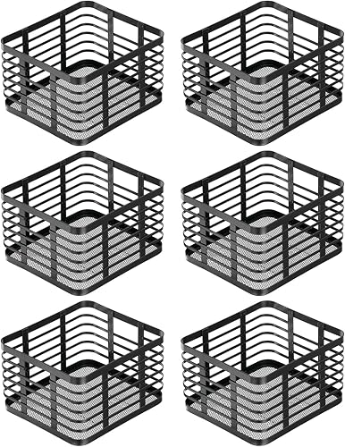 Miniatura 8 de mDesign Carson Collection - Cesta organizadora pequeña de alambre de metal para almacenamiento en cocina, estante de despensa, gabinete, encimera,