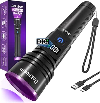 365nm UV Light Flashlight Rechargeable Black Light for Pet Urine Detection