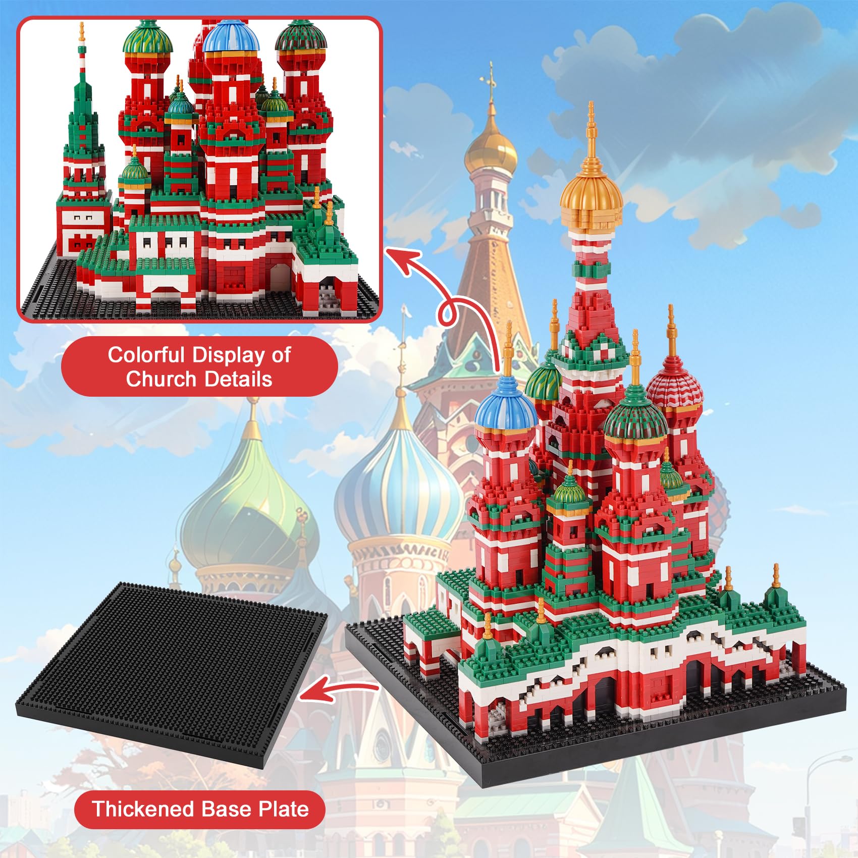 LULUFUN Building Blocks Set Colorful Cathedral World-Famous Architecture Building Set Mini Building Blocks Toys - Image 4
