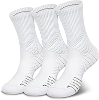 Hylaea Men's Compression Crew Running Socks - Coolmax Anti-Blister Cushion, 15-20 mmHg, Moisture Wicking & Seamless
