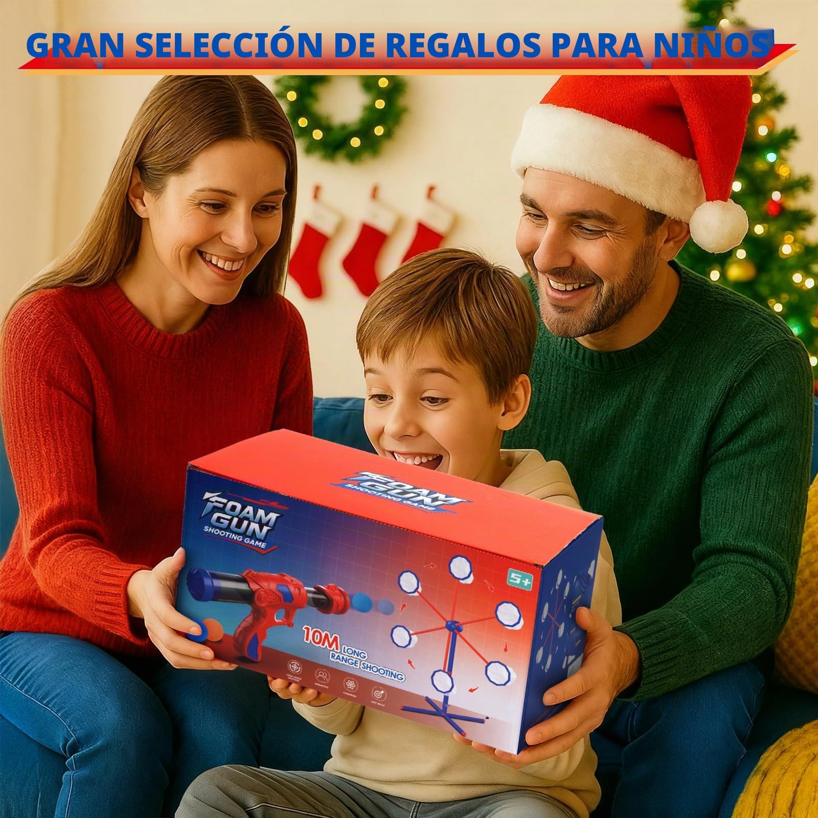 Juego de Tiro al Blanco, Juguetes de Tiro para Niños con 2 Pistolas de Juguetes 24 Bolas de Espuma, Juguete para Actividades en Interiores y Exteriores,Regalo Ideal para Niños de 5 años y Más