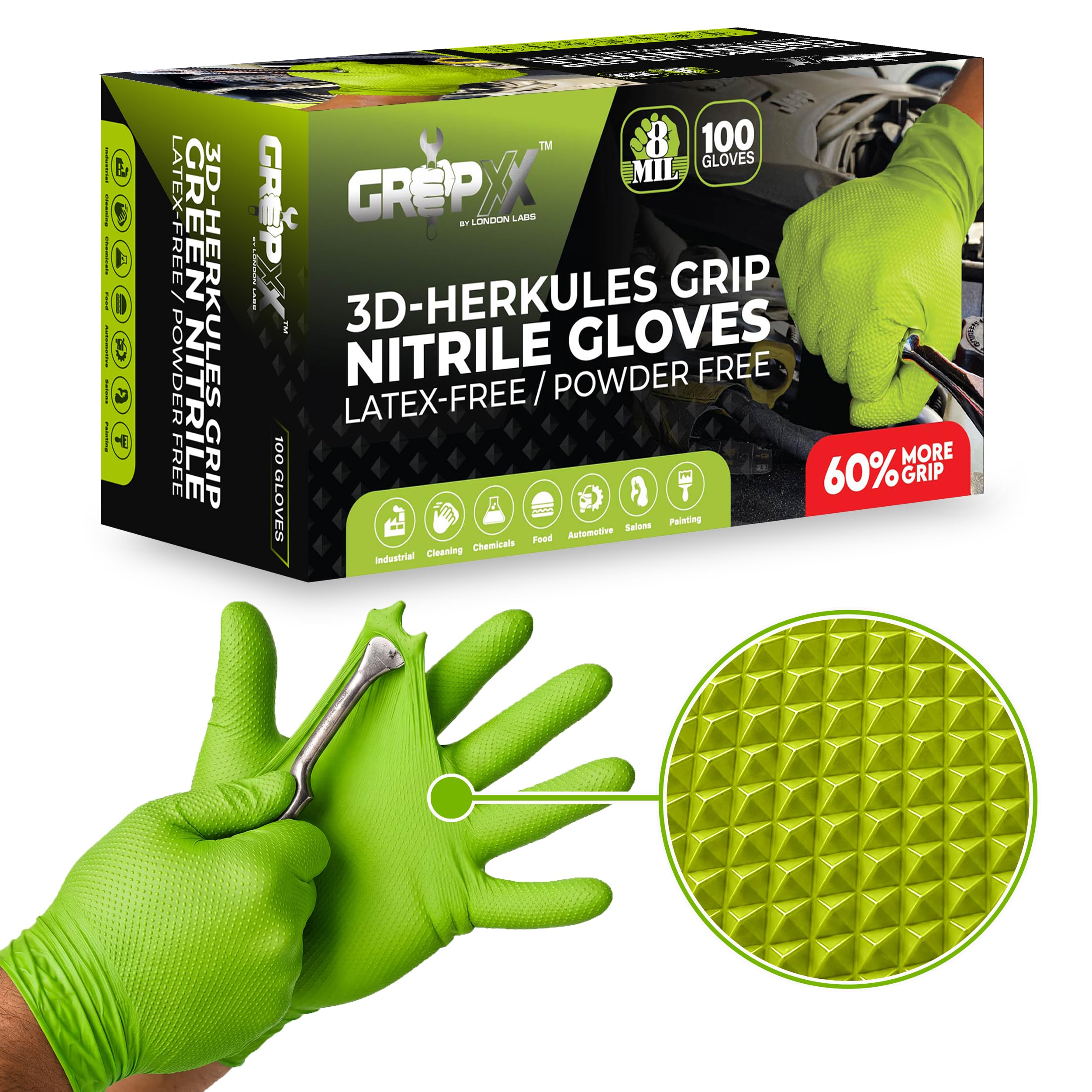 GRIPXX Grüne Handschuhe 100 Stück klein
