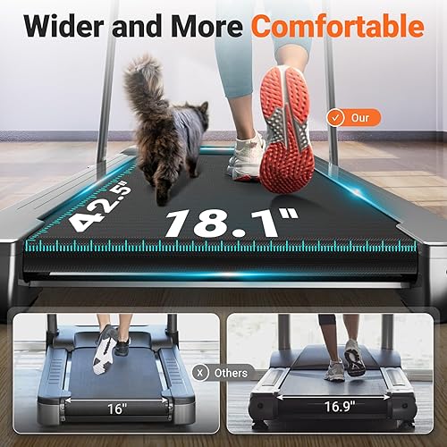 Miniatura 3 de THERUN Caminadora para debajo del escritorio caminadora plegable 2 en 1 capacidad de 265 libras 30 HP con control de aplicación control remoto para