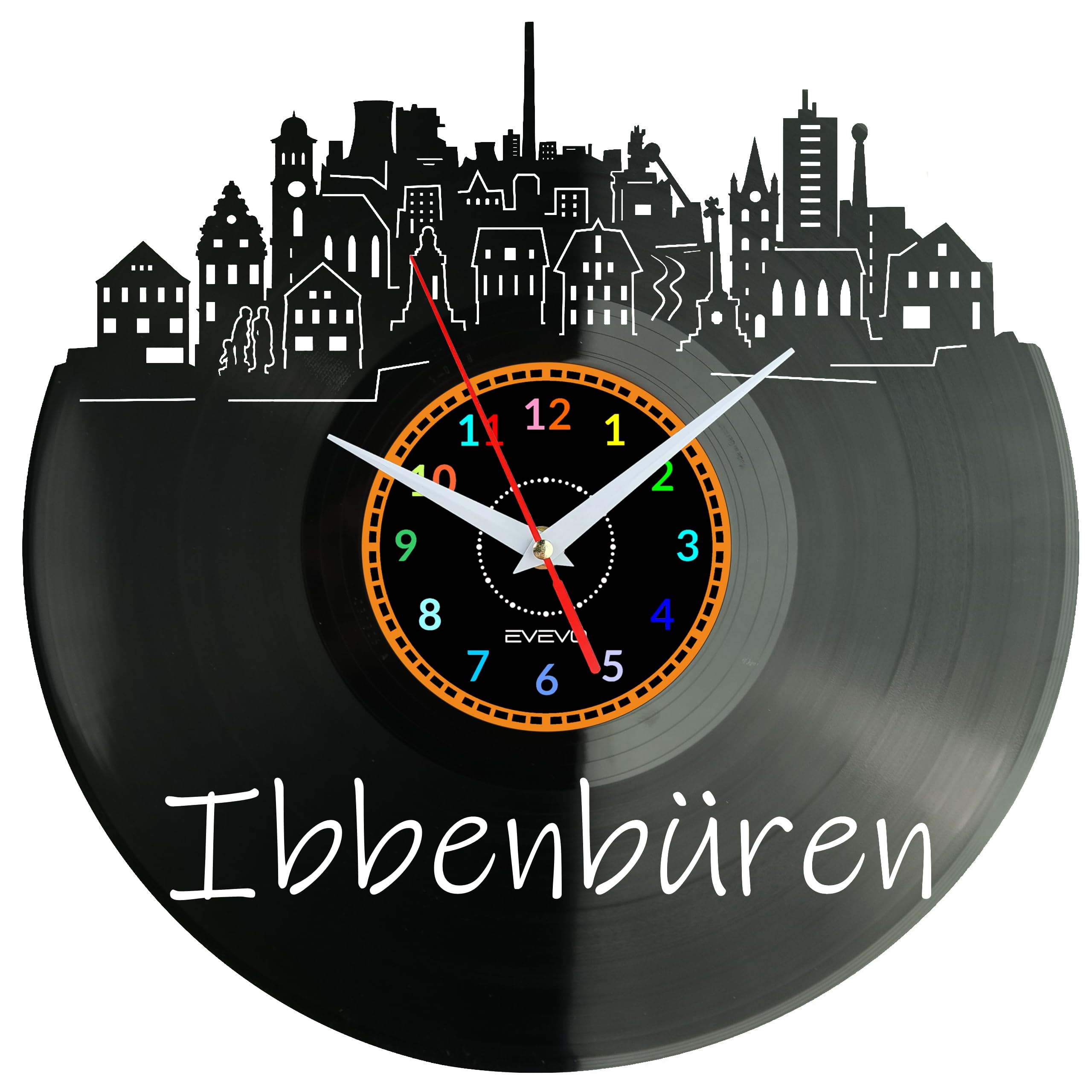 Horloge murale silencieuse Ibbenbüren en vinyle pour supprimer les bruits de tic-tac