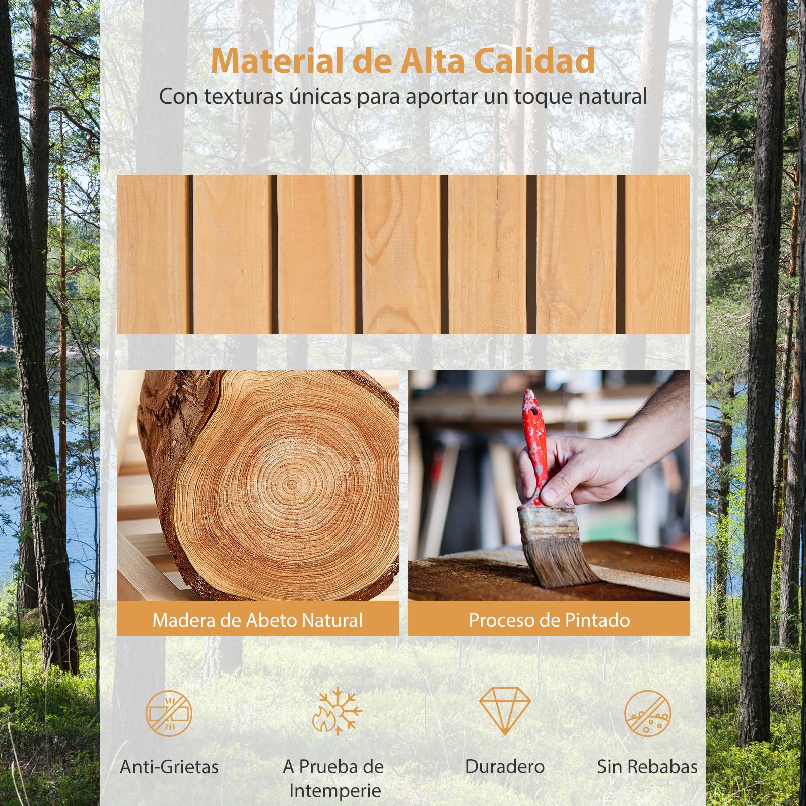 RELAX4LIFE Puente de Madera de Cedro Carbonizada con Barandilla, Puente para Estanque, Jardín y Patio, Decoración Jardín, Carga 100 kg, 150 x 67 x 55 cm (Natural)