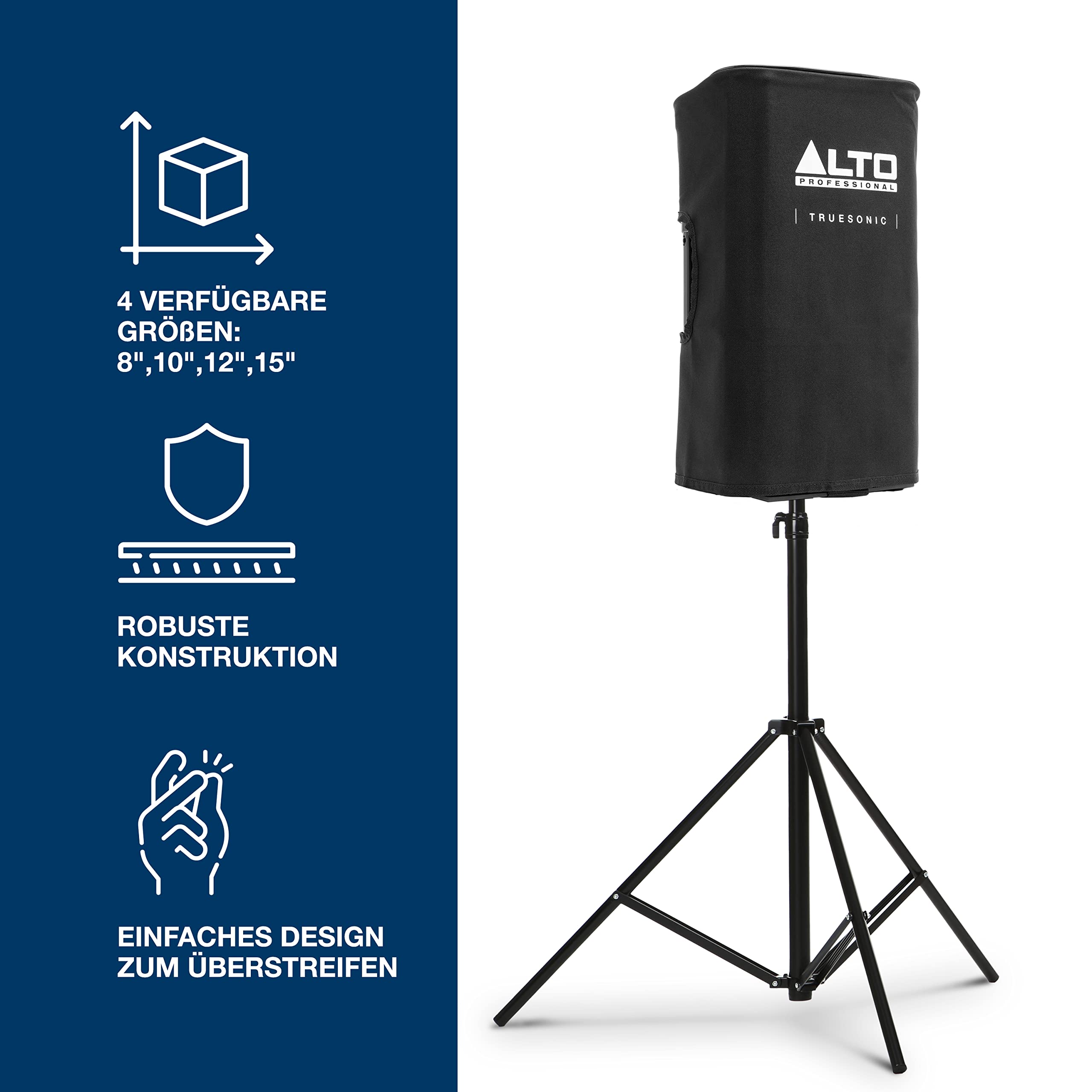 Alto Professional TS410 und TS410 Cover – 2000W 10" Aktiver PA-Lautsprecher mit 3- Kanal Mixer, Bluetooth-Streaming, drahtloser Lautsprecherkopplung, DSP und Langlebige Schutzhülle für TS410