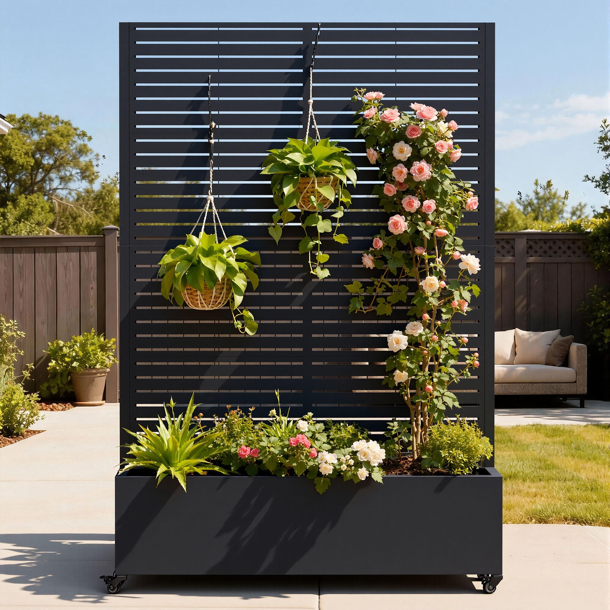 Photo 1 of Ultym 73" Metal Planter Box with Trellis