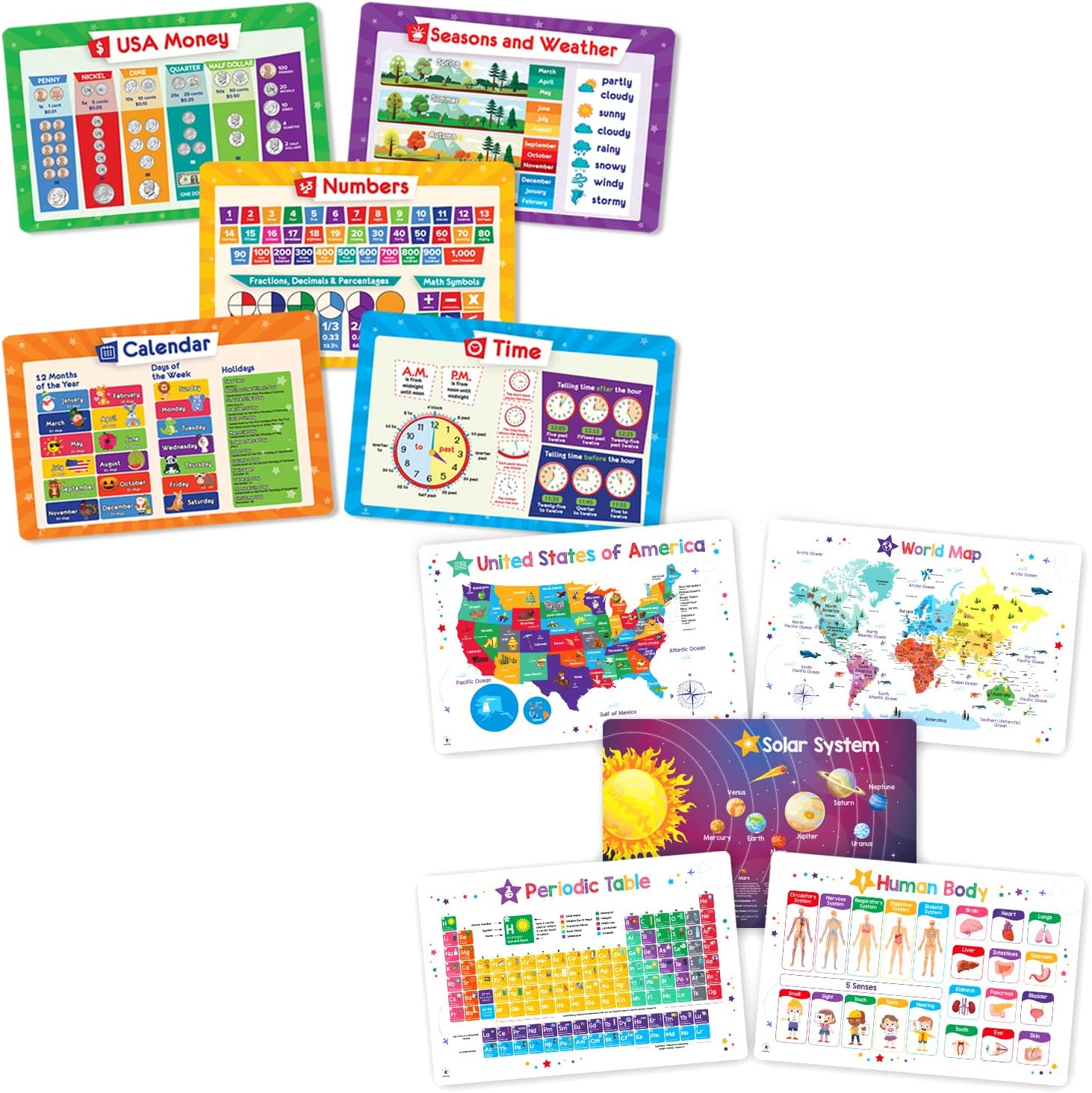 10 Kids Placemats: 2 Packs of 5 Simply Magic Placemats for Kids