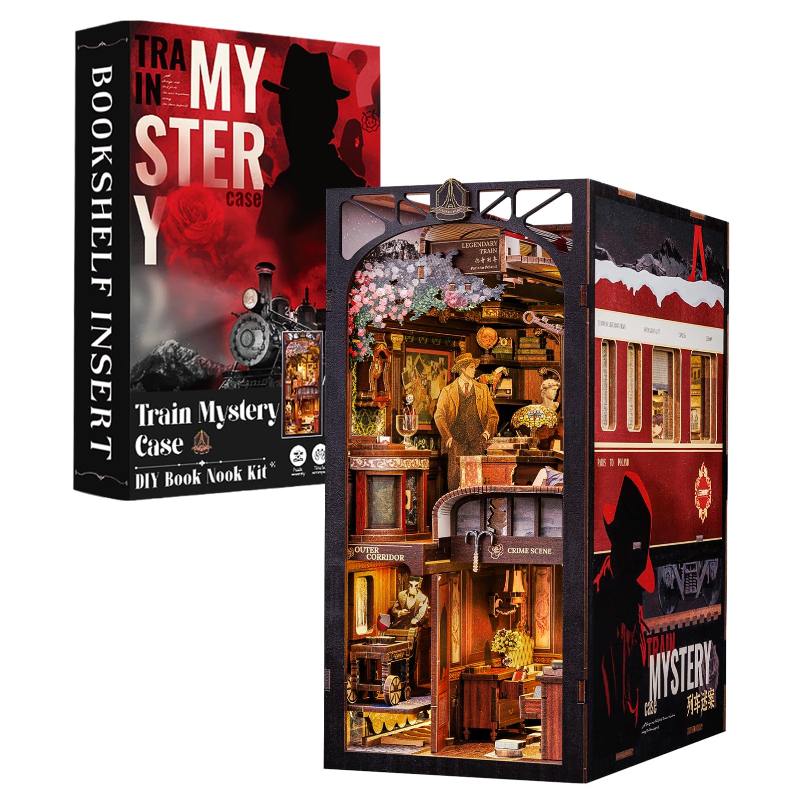 Fsolis Book Nook Bausatz – 3D-Holzpuzzle Für Bücherregal, DIY-Miniatur-Puppenhaus, Schreibtischdeko, Perfektes Geschenk (Tsukino Eogi-dou)