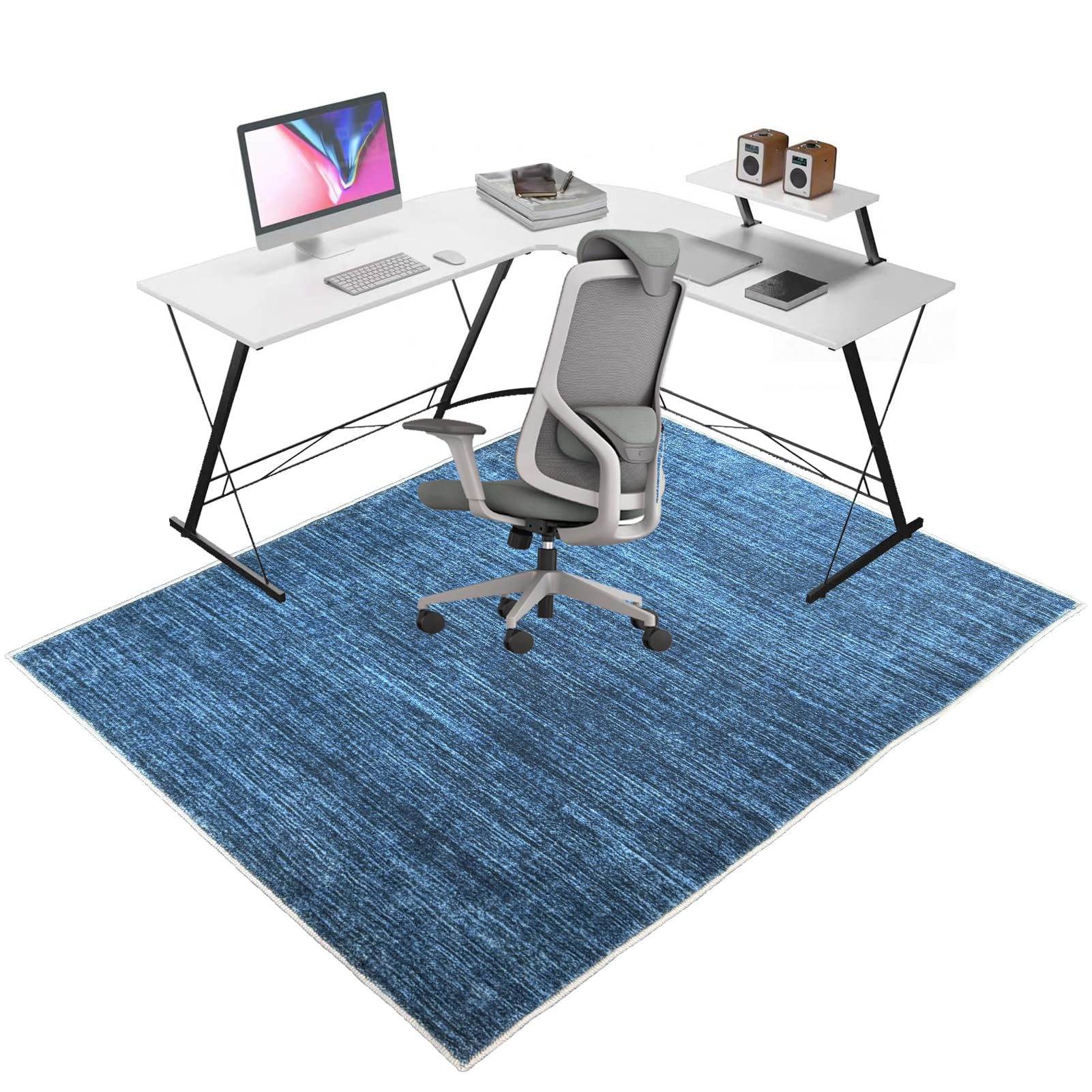 Desk Chair Mat for Carpeted Floors, Heavy Duty Office Gaming Chair Mats for Carpeted and Hardwood Floor, Office Chair Rug Protector for Rolling Chair, Non slip Floor Protection Mat 180 x 200 cm