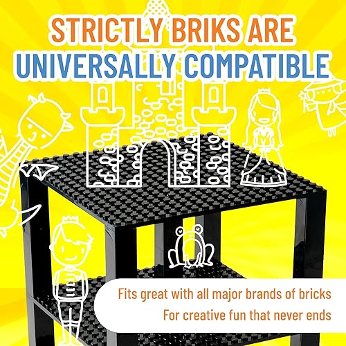 Miniatura 4 de Strictly Briks - Torre de juguete de 6 x 6 pulgadas - 132 piezas (placas base y ladrillos)