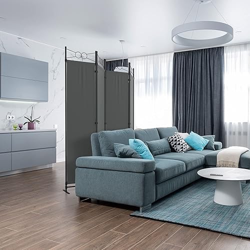 B0BPYBNNMV_image_2 Morngardo Room Divider and Folding Privacy Screens 4 Panel Partitions Wall Dividers Portable Separating for Home Office Bedroom Classroom Dressing