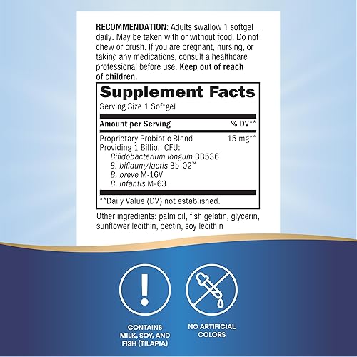 Miniatura 4 de Nature's Way Adultos 50+ perlas probióticas, apoya la regularidad, la salud inmune y del colon*, 1 mil millones de cultivos, no requiere