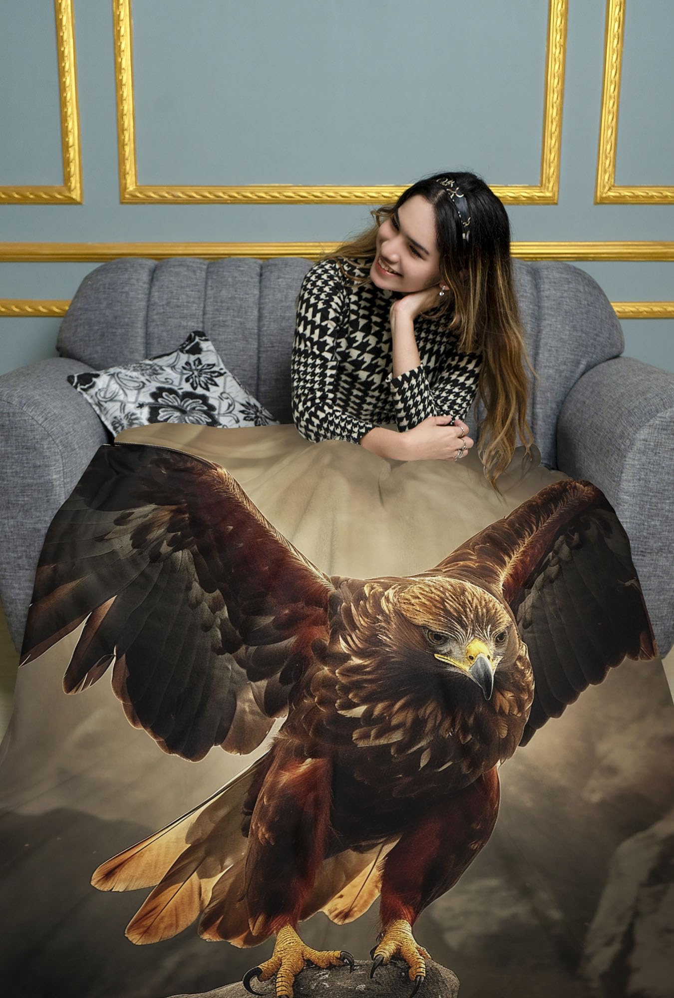 Amazon.com: CAPITUNEISKINEPA 哈里斯鷹鳥媽媽禮物毯禮品毯旅行雙人毯60 英吋x 80 英吋: 居家與廚房