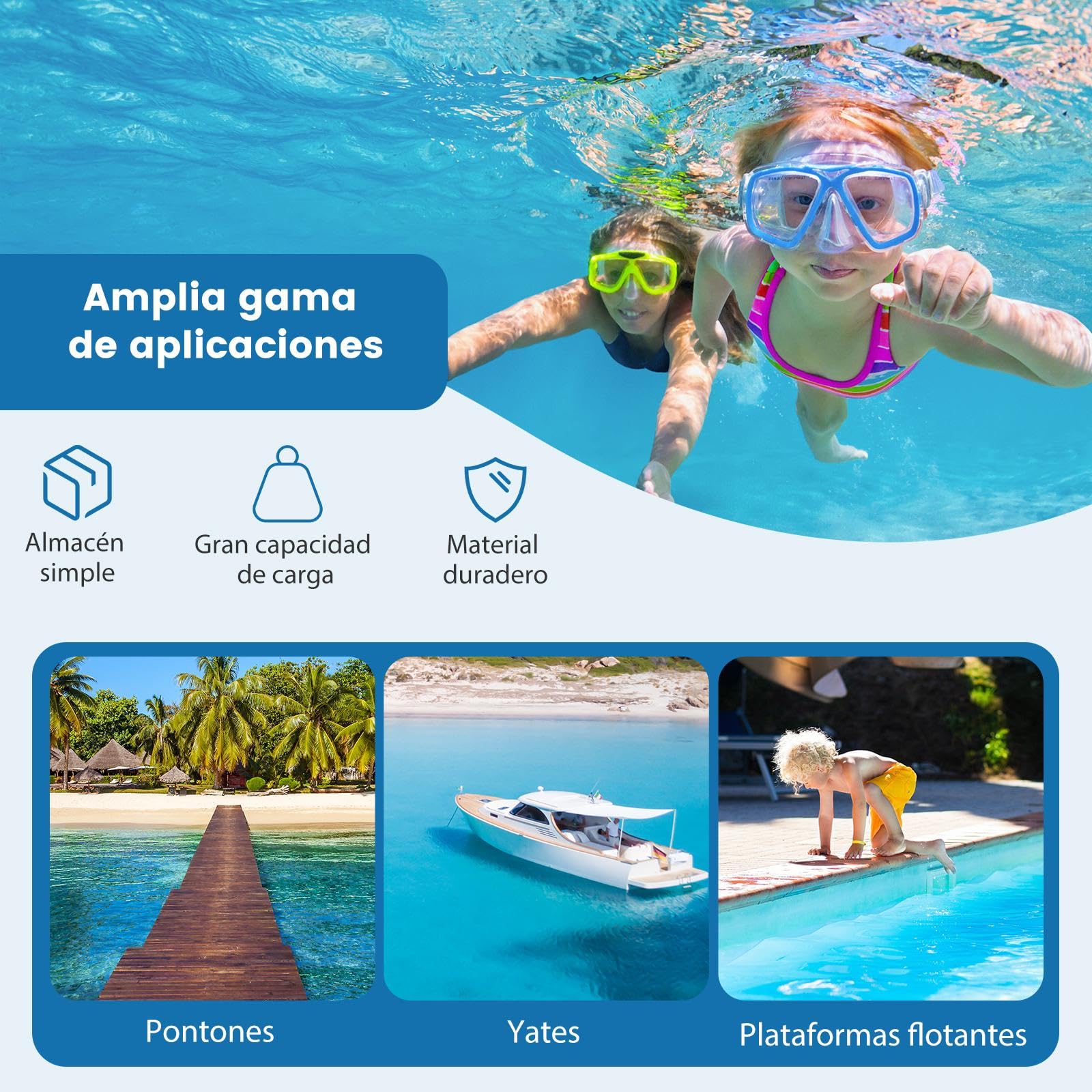 SOARS Escalera Plegable de Acero Inoxidable - 4 Peldaños, Telescópica con Pasamanos y Pisos Antideslizantes - Capacidad 227 kg - Ideal para Barcos, Baños y Cubiertas, Fijación Trasera de la Escalera