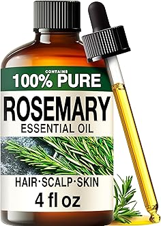 100% Pure Rosemary Oil - 4 Fl Oz Rosemary Essential Oil for Hair, Skin, Diffuser, Aromatherapy & DIY Soap Making Scent