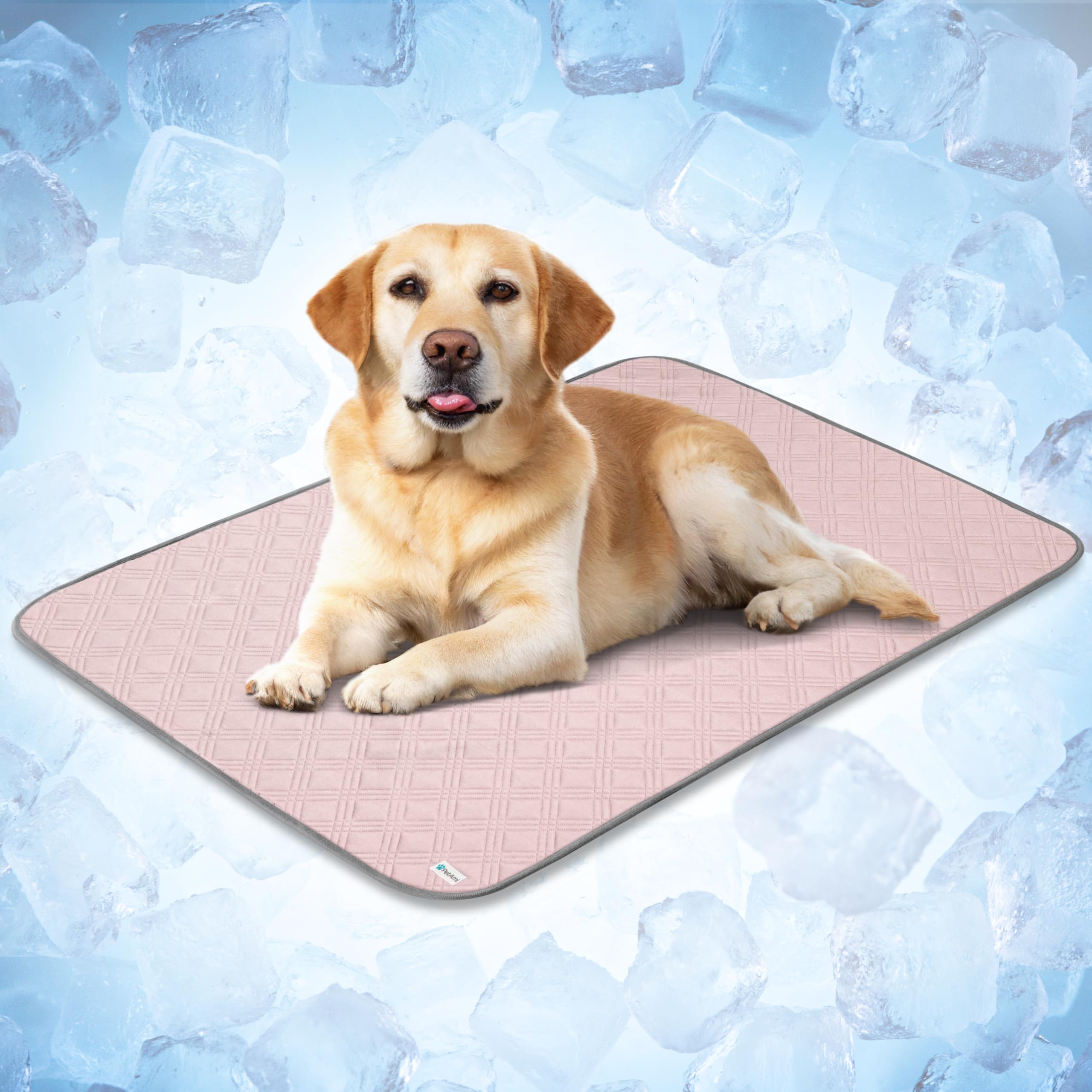PetAmi Dog Cooling Mat, Waterproof Self Cooling Dog Pad with Non-Slip Backing, Q-Max >4.0 Pet Cooling Mat for Crate, Couch, Kennel & Car, Indoor