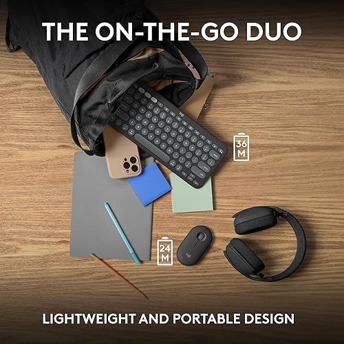 Miniatura 9 de Logitech Pebble 2 Combo para Mac, teclado y mouse inalámbricos, delgado, silencioso y portátil, personalizable, mouse y teclado Bluetooth, fácil de