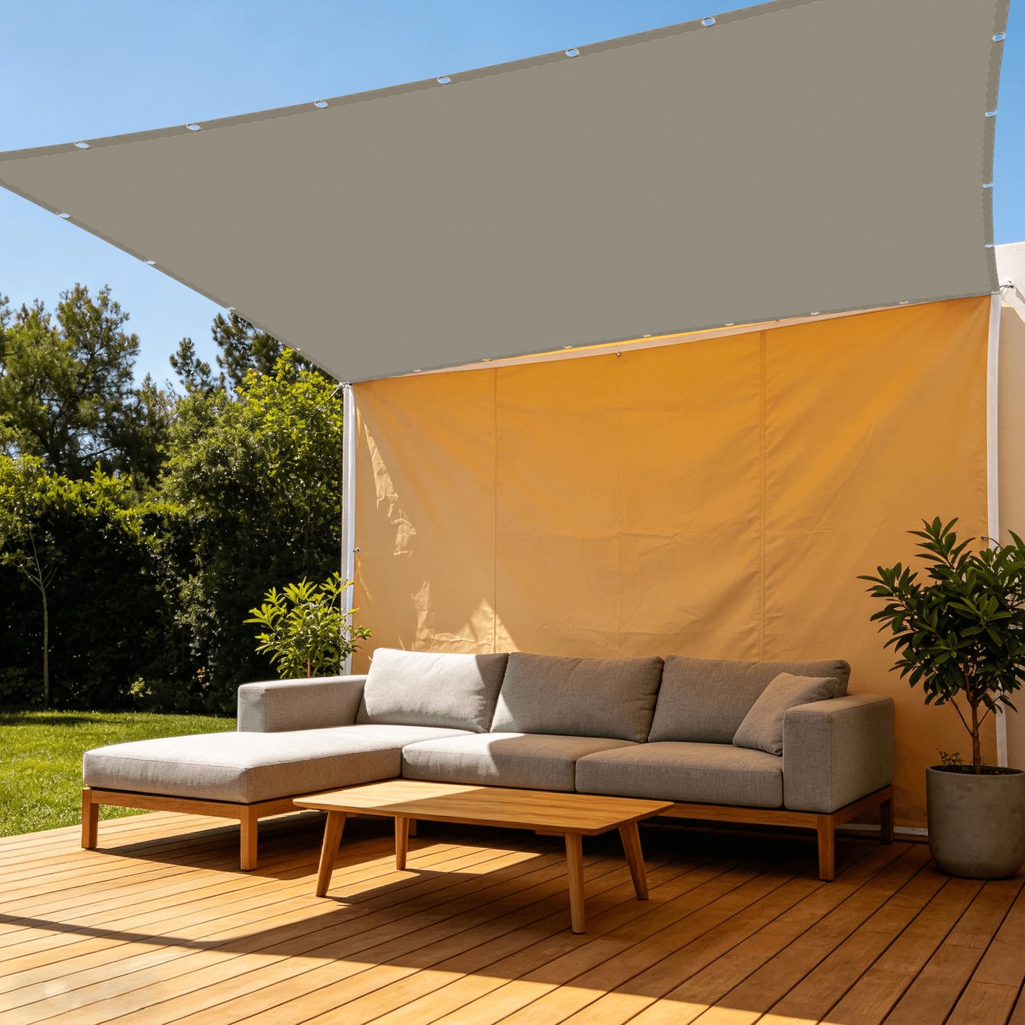 Voiles ombrages anti chaleur 2.6 x 4.4 m contre les UV sur les balcons exposés