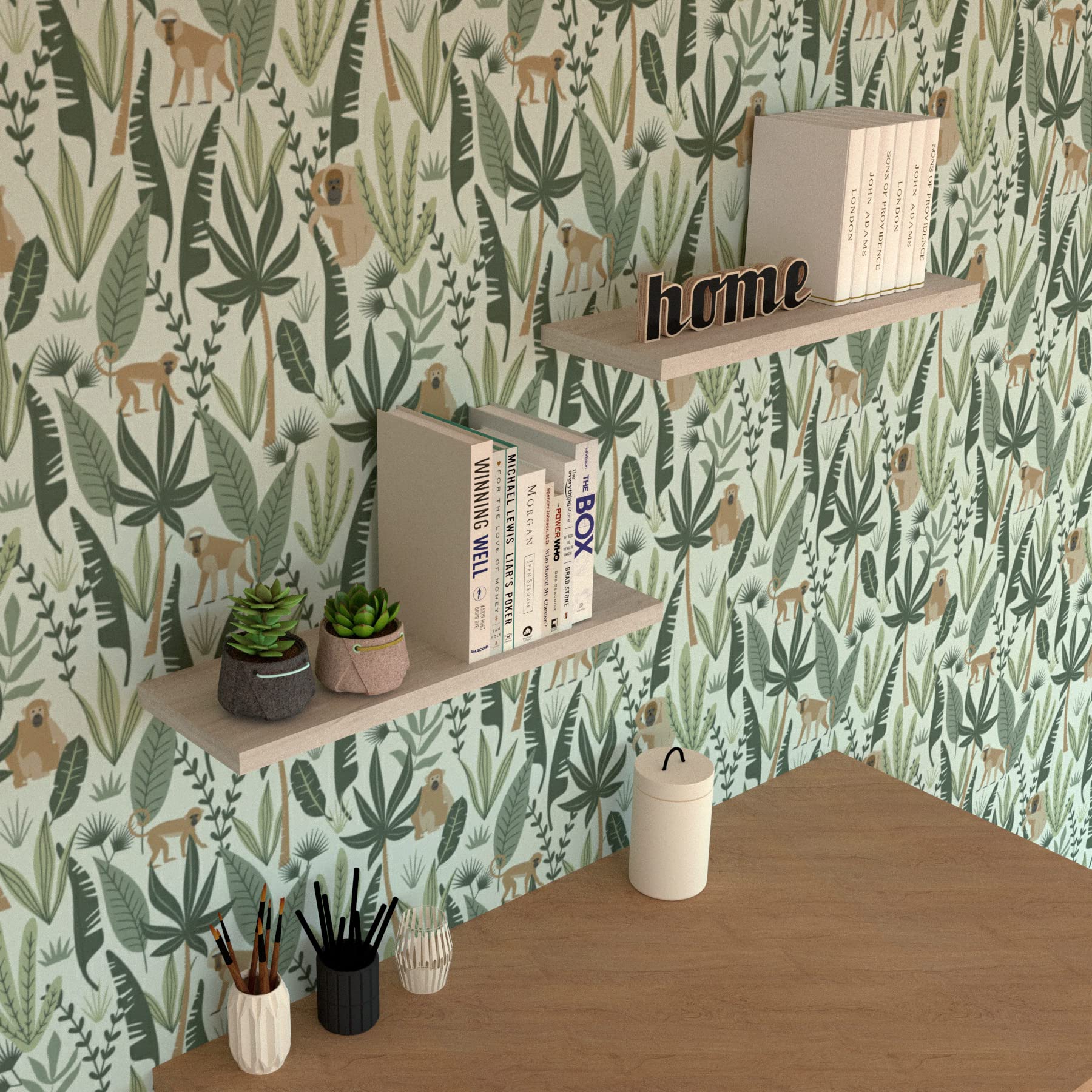 Henor Balda Pared 50 x 20 x 2.5 cm. Estante Pared Madera Herraje Totalmente Oculto Carga Soporta hasta 25Kg Blanco — view 42