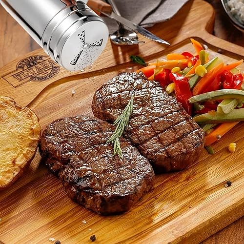 Miniatura 5 de Botella de condimentos con asa de acero inoxidable, 3 piezas, mezclador de especias versátil de metal con cubierta giratoria para cocinar utensilios