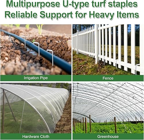Miniatura 6 de Grapas galvanizadas de paisaje de 12 pulgadas, paquete de 100 estacas de jardín de calibre 10, grapas de tierra para asegurar la barrera de tela de