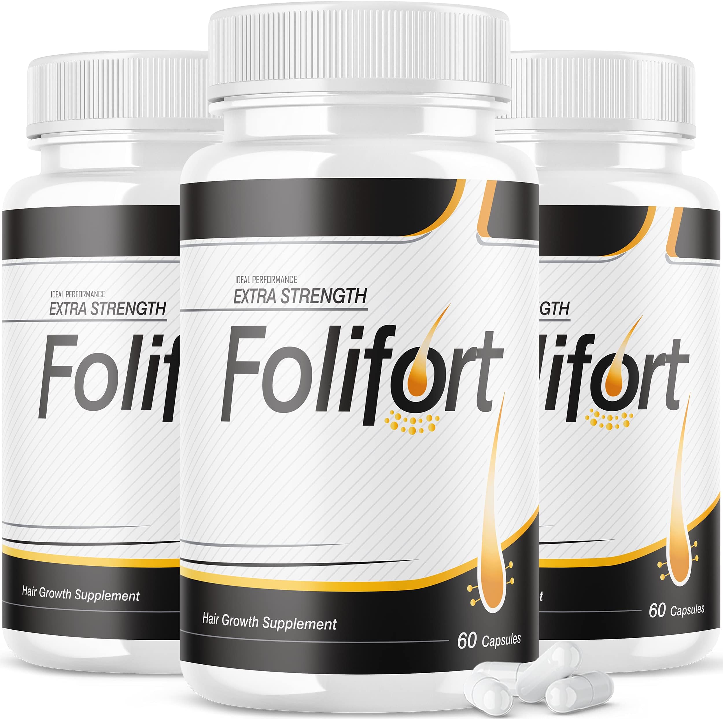 (3 Pack) Folifort Hair Growth Pills Extra Strength Vitamins Reviews Suppliment (180 Capsules)