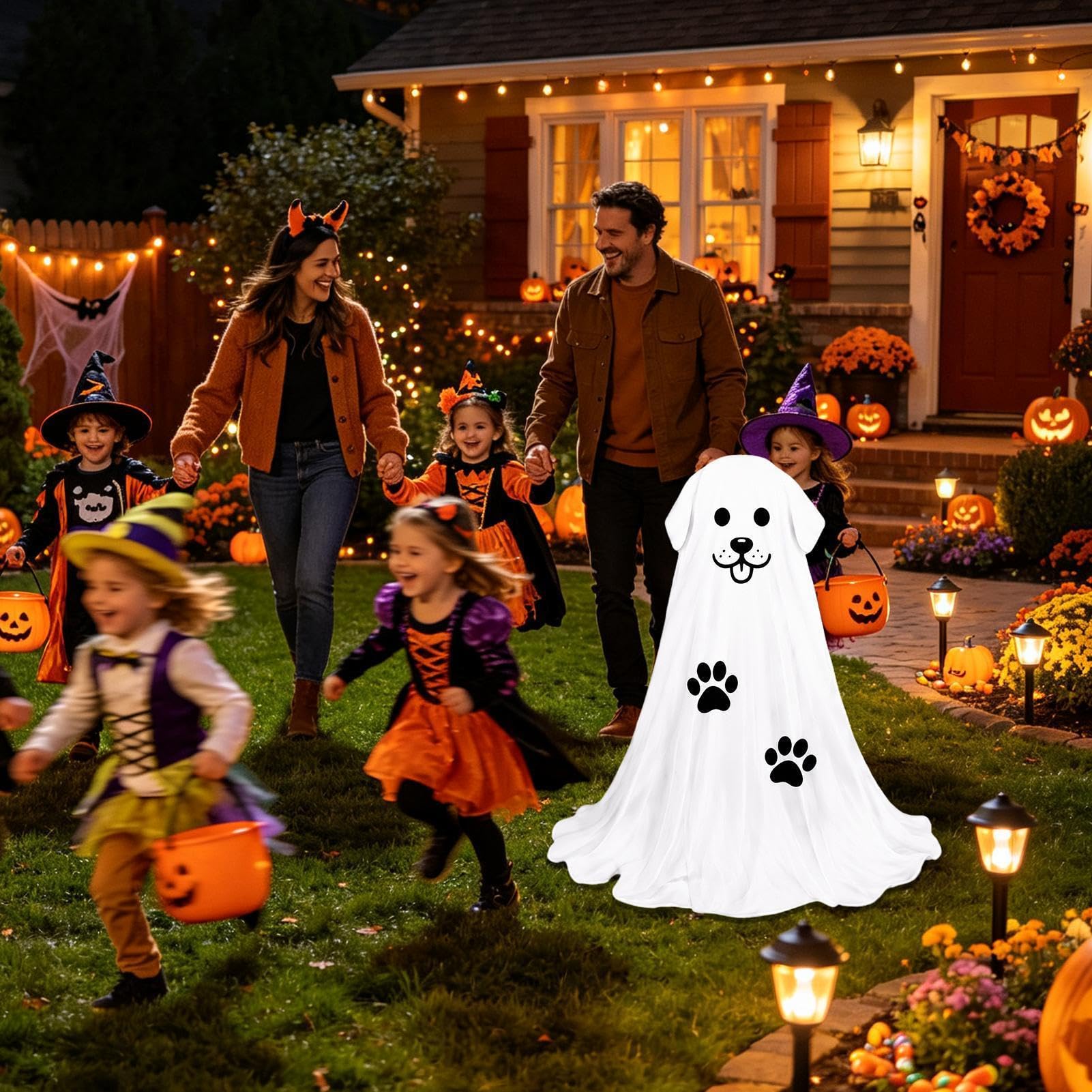 Decorazioni halloween da esterno Ornamento Spettrale A Batteria Con Luce