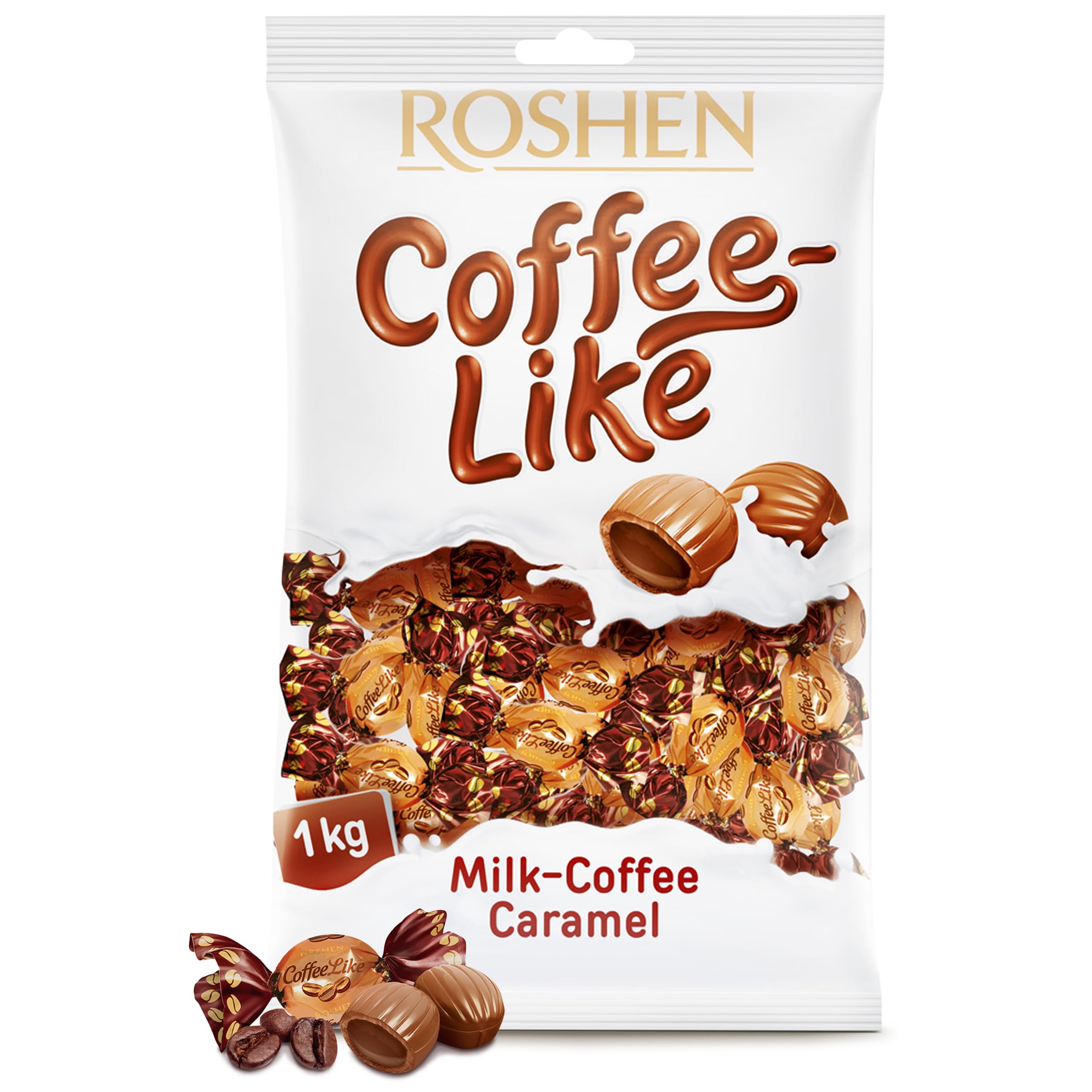 ROSHEN "Coffeelike" Hard Caramels with Milk Coffee Flavor, 1 kg