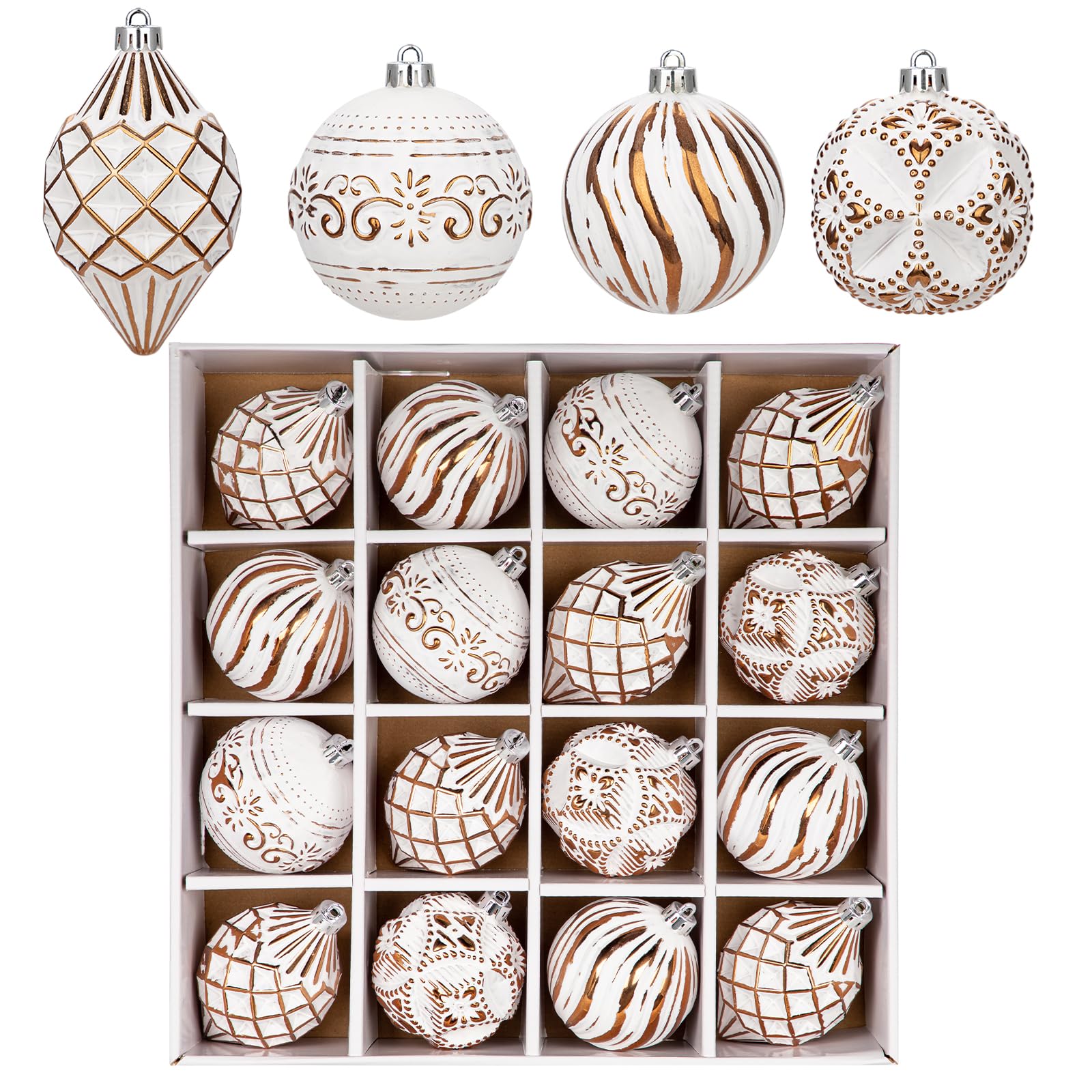 12er-Set Dekorative Weihnachtskugel Rustikale Weihnachtskugel-Ornamente im Vintage-Stil Weihnachtsdeko Weihnachtsbaum Dekoration Set für Weihnachtsbaum, Weihnachtshochzeitsfeier, Bronze
