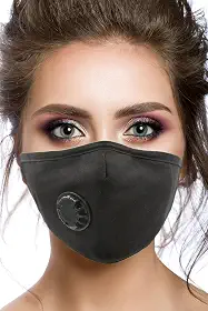 MountainAir - Máscaras de poeira - 1 máscara de algodão com 4 filtros de carbono e válvula respiratória - Máscaras bucais de válvula respiratória reutilizáveis - Proteção de filtro de carbono ativado