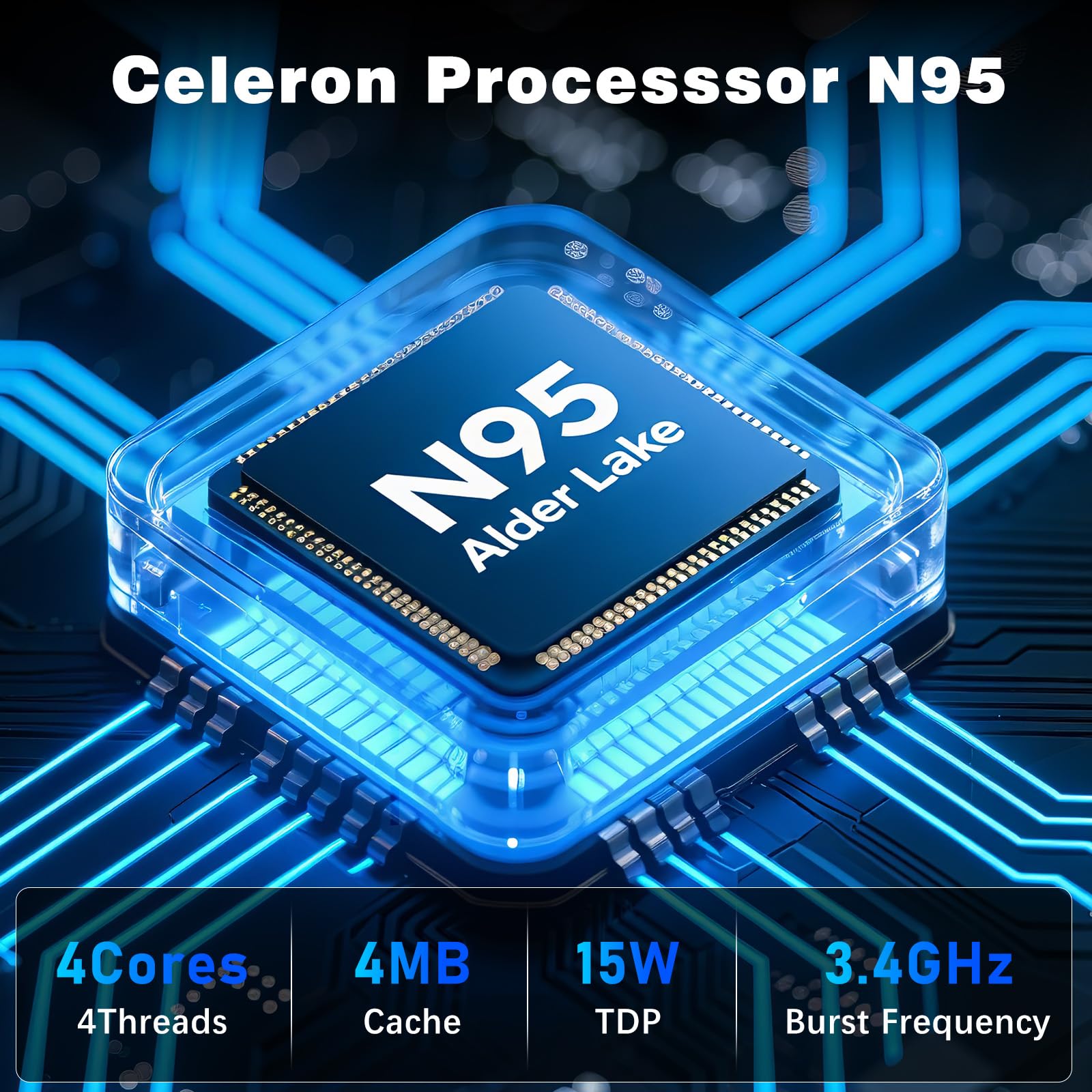 FUNYET Gaming Mini PC Win 11 Pro Laptop, N95(fino a 3.4Ghz, 15W) 16GB DDR4 RAM 1TB SSD Notebook, Desktop Computer 4K, HDMI+DP/RJ45/WIFI/BT/USB3.2, Bianco