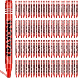 Tenceur 100 Pcs Single Color Crayon Bulk Crayons Coloring Crayon Party Favors Crayon Set Kids' Crayons for Kids Adults Teacher Painting Classrooms Groups Party School Art Gifts Supplies(Red)