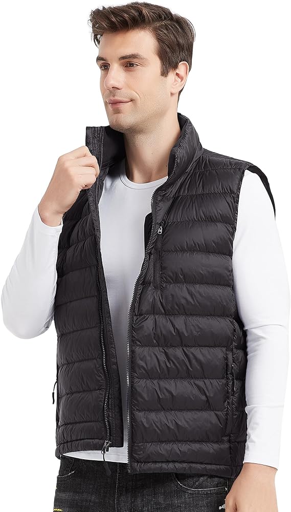 Lesmart Men's Down Vest Jacket Lightweight Packable Winter Outdoor