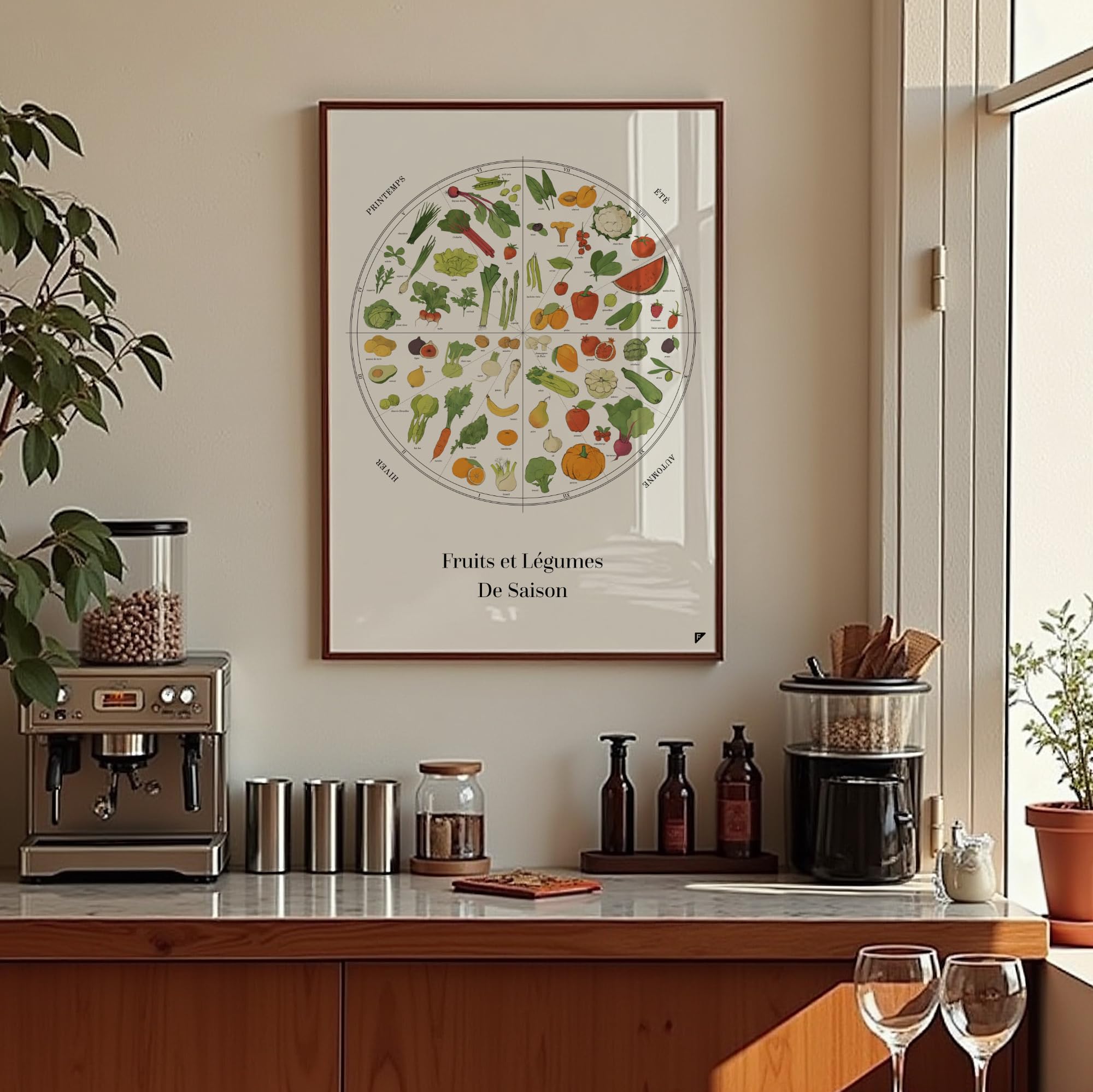 Póster de frutas y verduras de temporada