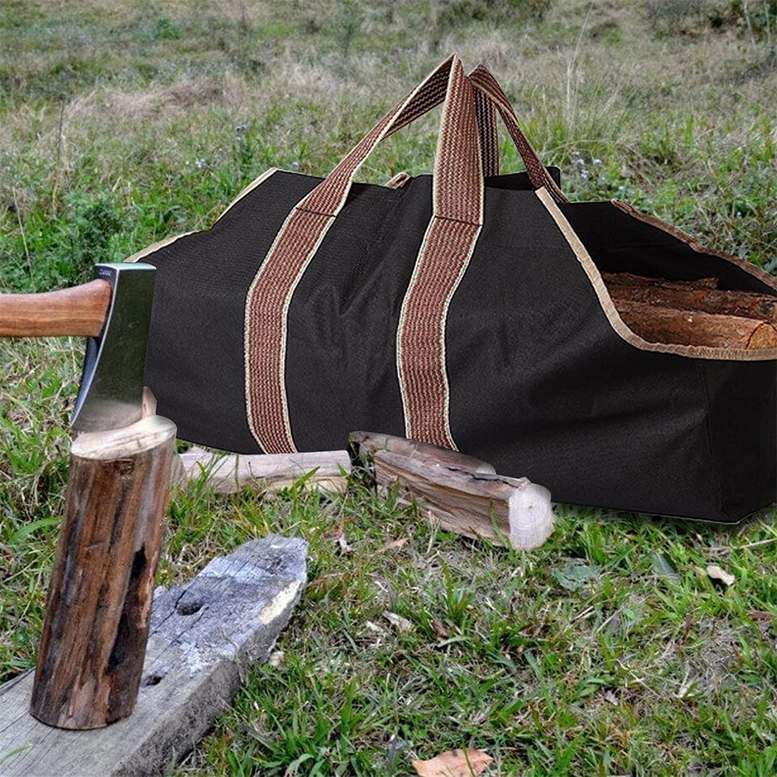 holzkorb Woodpile Brennholz Outdoor Hearth Herd Werkzeuge Set Warenkorb Leinwand Brennholz Aufbewahrungstasche Träger Protokoll Tragetasche Kamin Tragetasche Tasche kaminholzregal