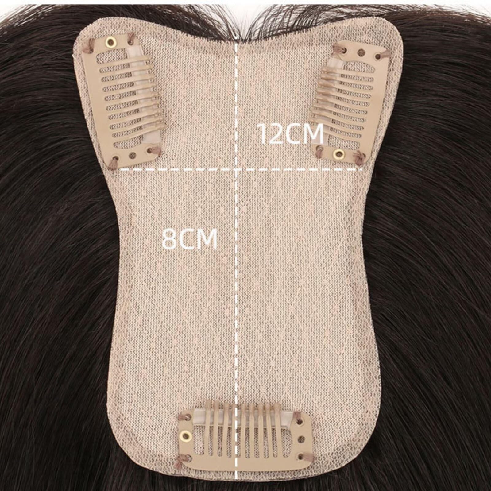 Hair Toppers for Women Real Human Hair 3.15x4.72 pulgadas con flequillo de 10 pulgadas Piel de cuero cabelludo Gran cubierta de la base del cabello o pérdida de cabello