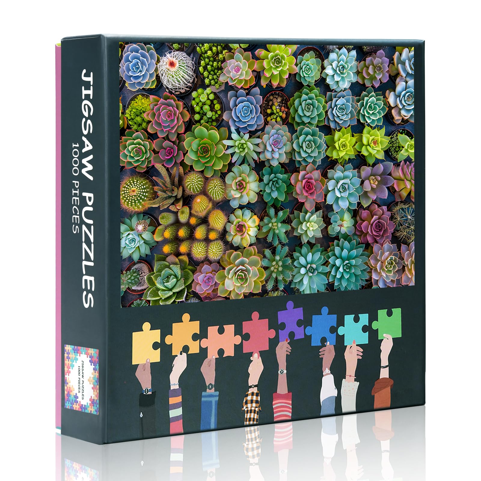 Succulents Puzzle Plant Puzzles for Adults 1000 Pieces, Difficult Challenging Family Puzzles Games, Flower Jigsaw Puzzles 1000 Pieces Artwork Puzzle