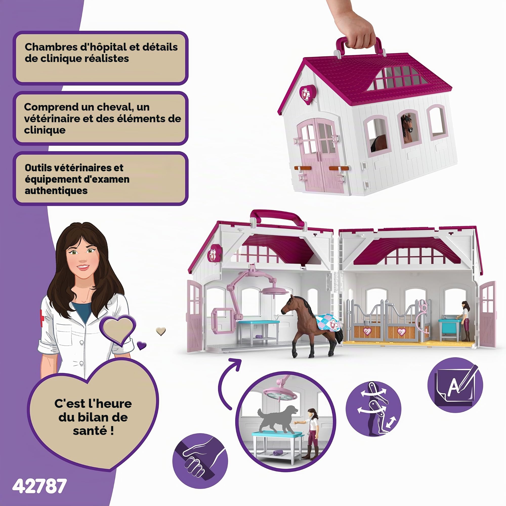 schleich Horse Club | Clinique vétérinaire pour Chevaux 42787 | 64 pièces