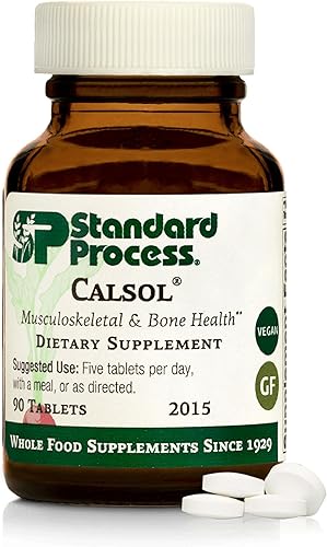 Standard Process Calsol - Suplemento de salud musculoesquelética y ósea - Suplemento nutricional esqueleto con calcio y fósforo - Ayuda al sistema