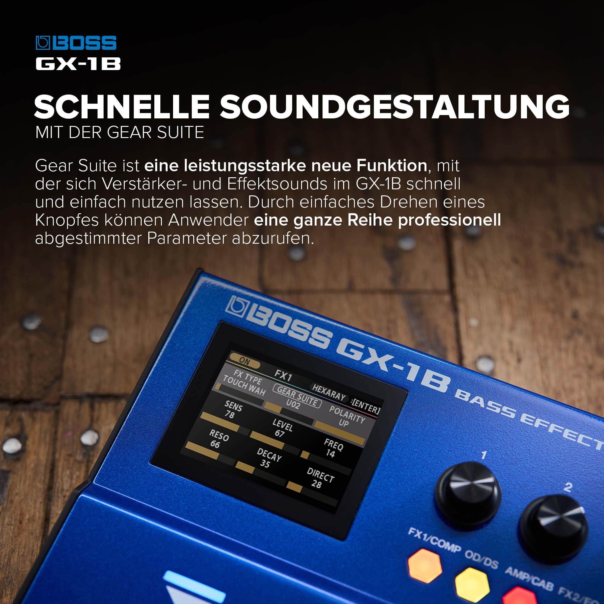 BOSS GX-1B | Ultraportabler Bass-Effektprozessor | Legendäre Verstärker & Effekte | Hochwertige AIRD Soundengine | Ideal für Bass-Einsteiger | Bluetooth-Verbindung | Flexible Leistungsoptionen