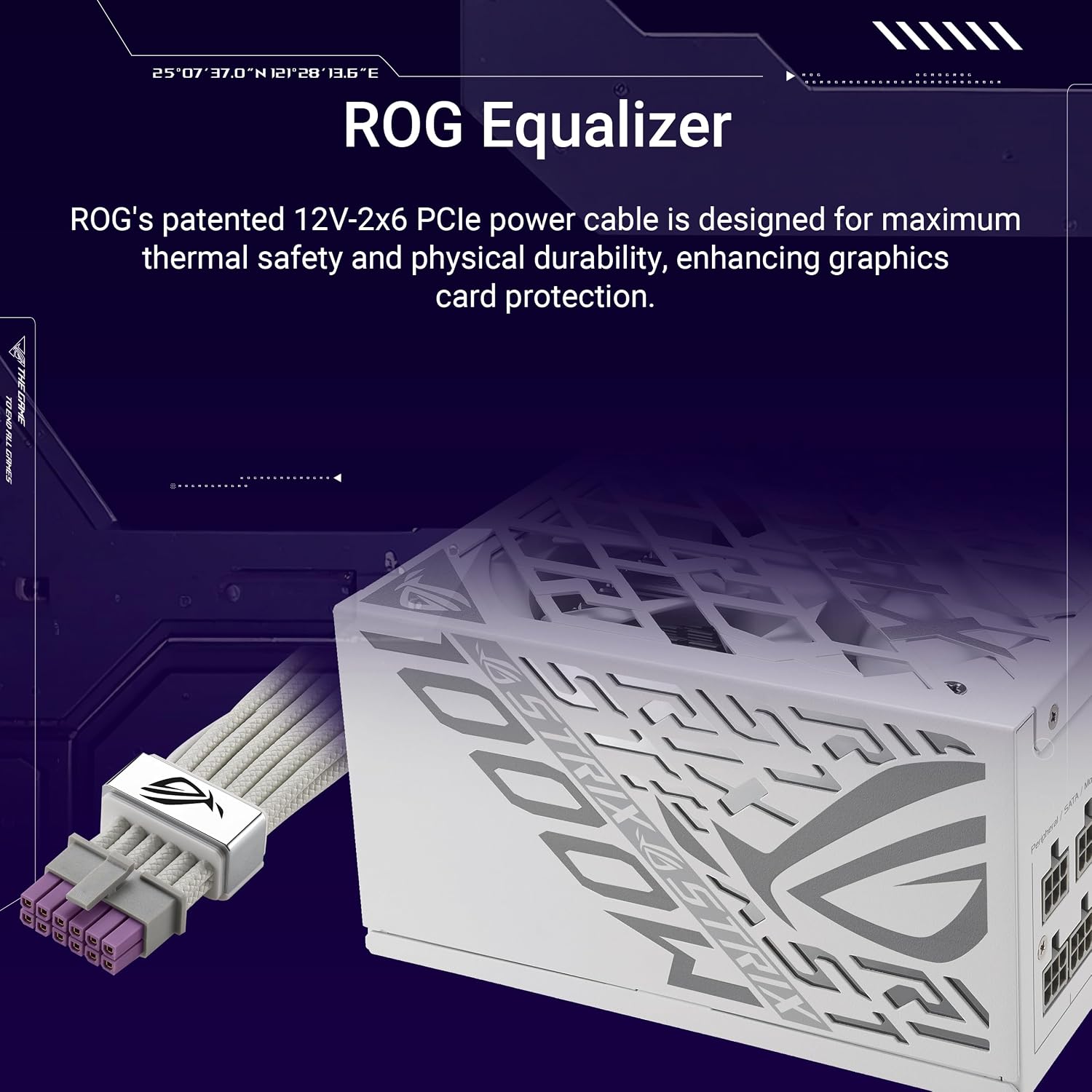 ASUS ROG Strix 1000W Platinum White Edition (80 Plus & Cybenetics Platinum, Fully Modular ATX, ATX 3.1, PCIe 5.1, GaN MOSFET, GPU-First IVS, ROG Equalizer 12V-2x6 Power Cable, 10-Year Warranty)