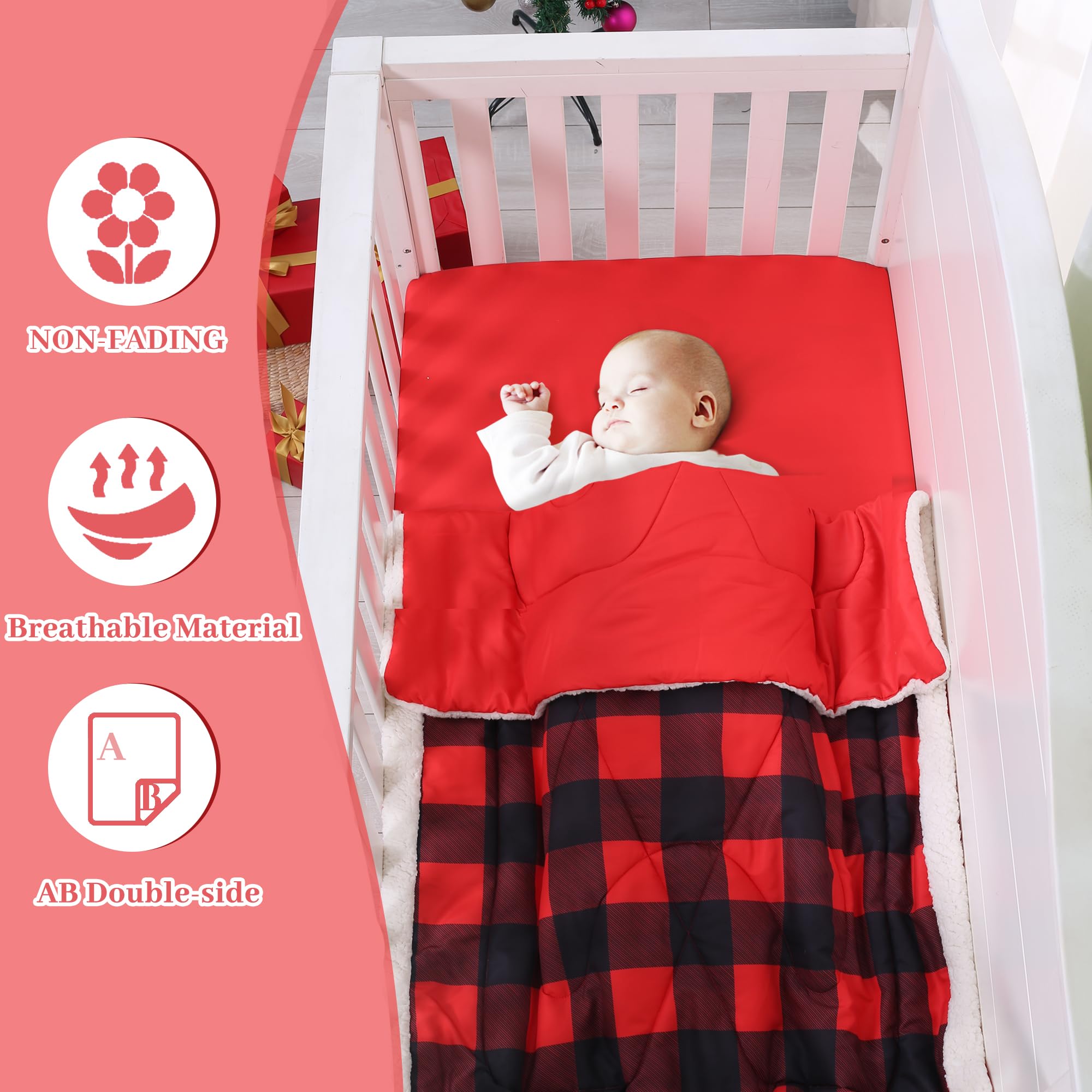 Flannel Crib Sheets Fitted Red And Black Plaid Baby Bedding Set