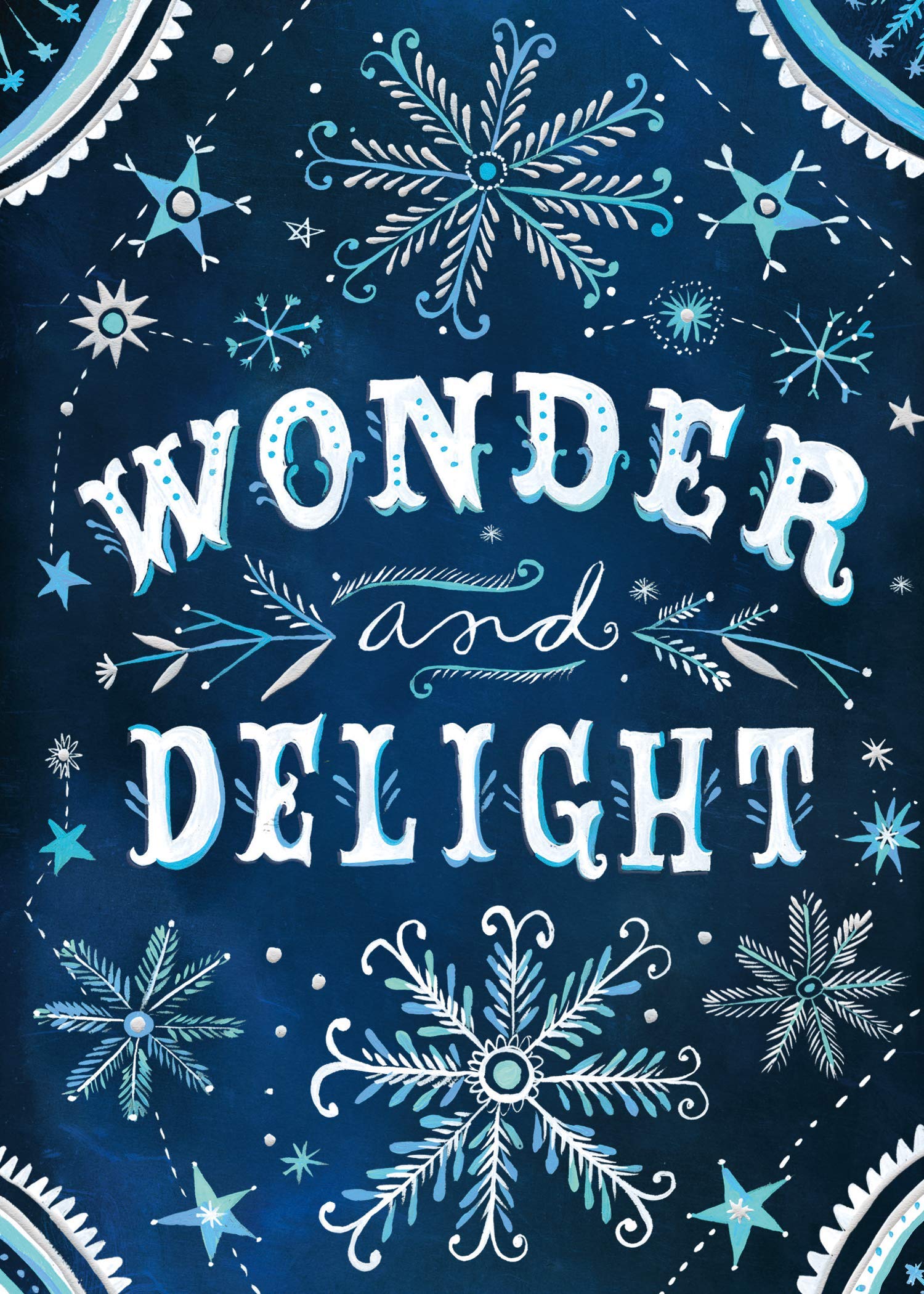 Wonder and Delight Boxed Holiday Greeting Cards with Silver Foil Accents