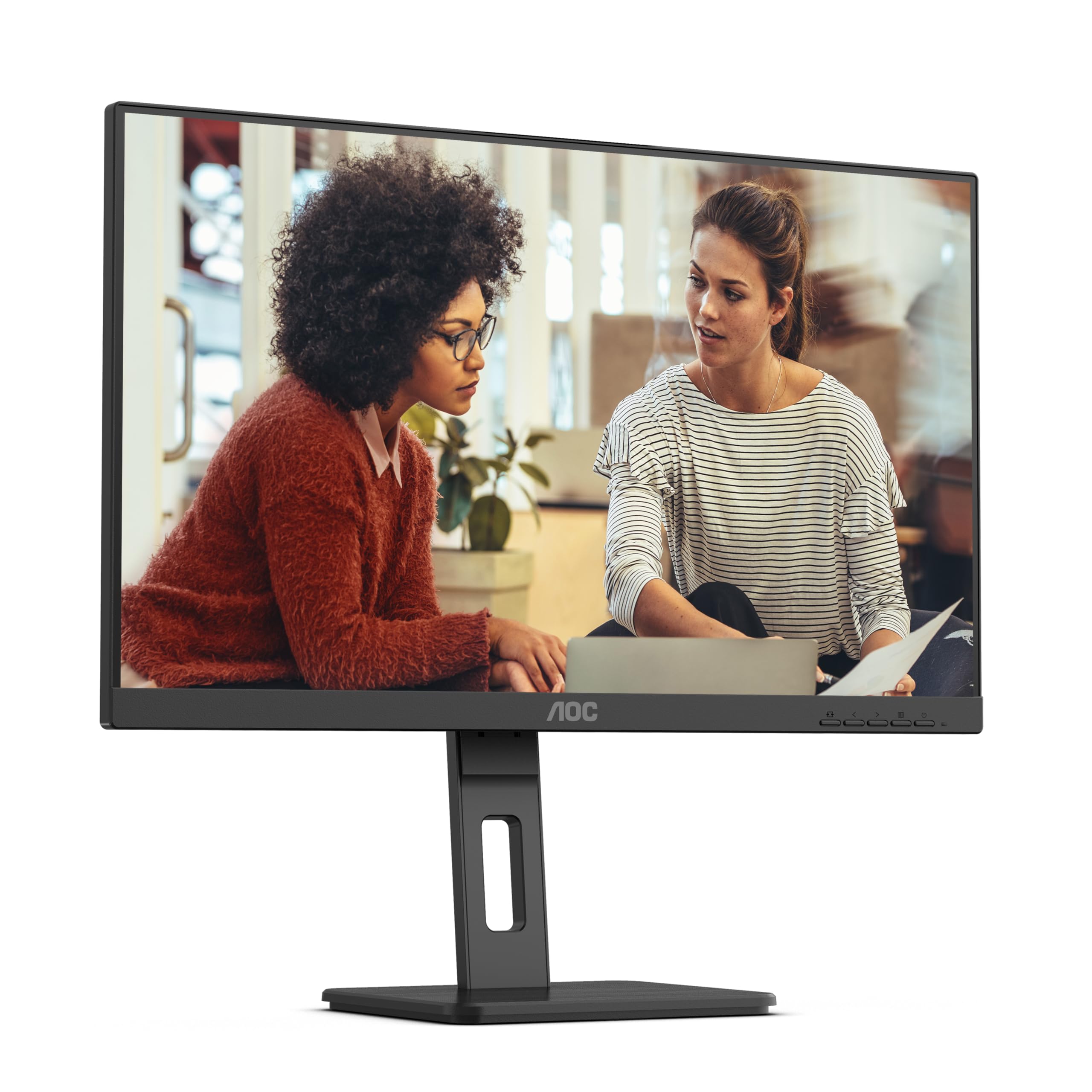 AOC 27E3QAF - 27 Zoll Full HD Monitor, Lautsprecher, höhenverstellbar (1920x1080, 75 Hertz, VGA, HDMI, DisplayPort) schwarz