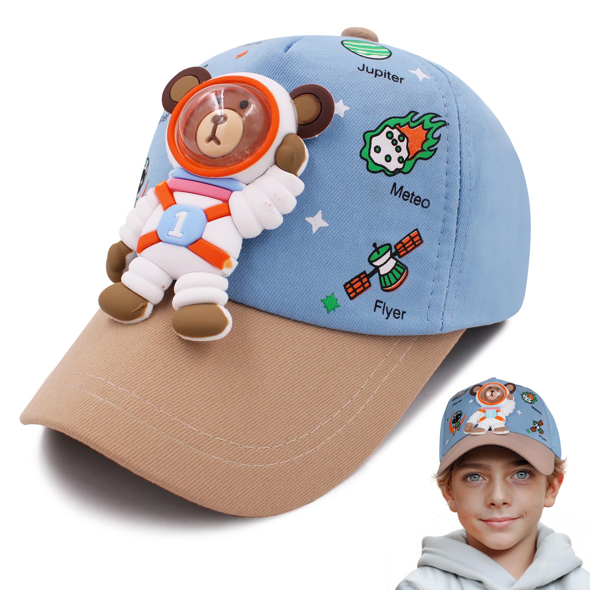 3D Cartoon Character Printed Little Cap for Kids and Baby Girls 3-12 Years